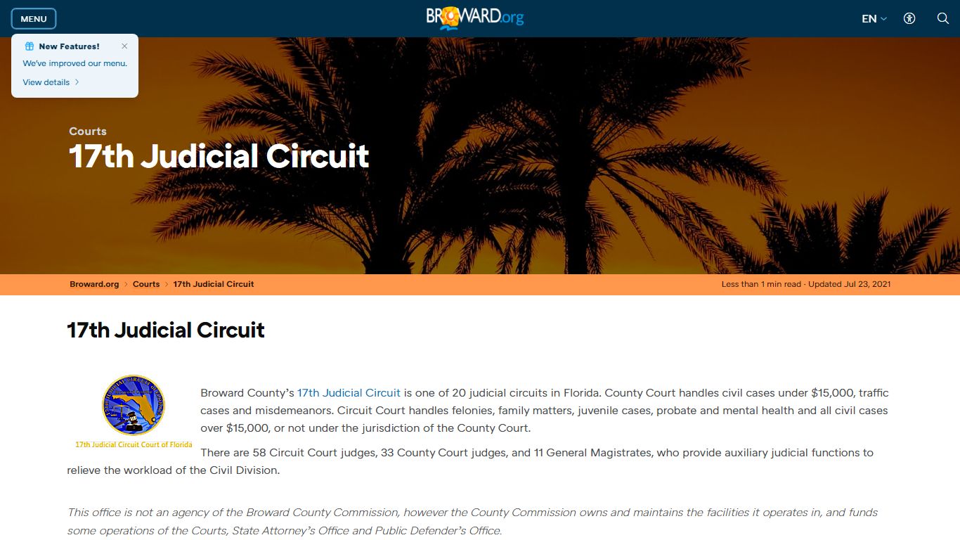 Court Services 17th Judicial Circuit - Broward County, Florida